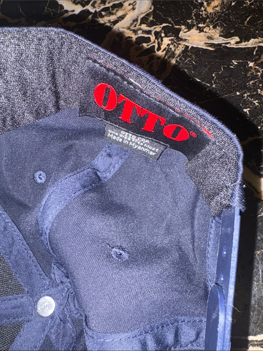 OTTO Navy Blue Unstructured Cap with Red Logo never worn